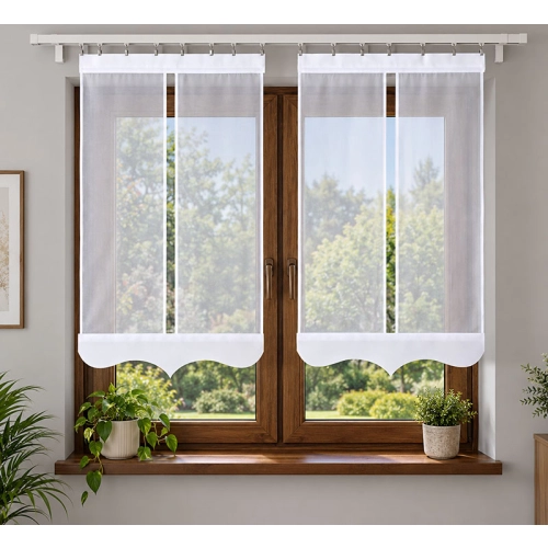 Firany panelowe LUNA – komplet 2 prostych paneli okiennych FL817